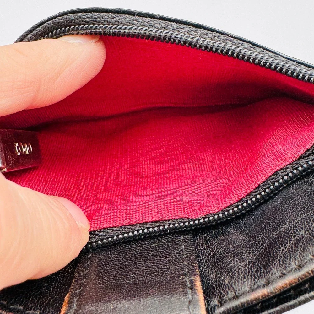HOBO International Brown Leather Euro Slide‎ Card Holder Wallet Coin Purse